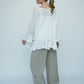 Blair Viscose Knit Oversize Frill Hem Tunic (Soft White)
