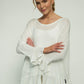 Blair Viscose Knit Oversize Frill Hem Tunic (Soft White)