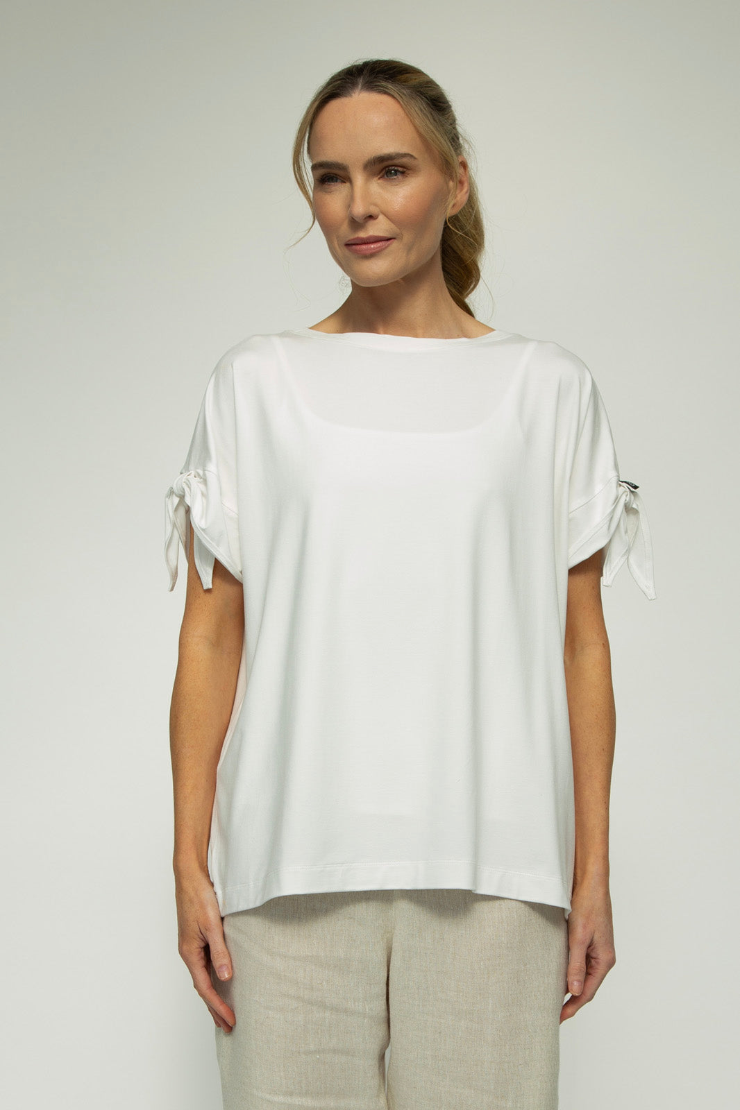Kanchan Viscose Jersey Oversize Tee (Soft White)