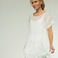 Brona Chiffon Tunic: Ecru chiffon