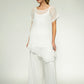 Brona Chiffon Tunic: Ecru chiffon