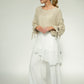 Brona Chiffon Tunic: Ecru chiffon