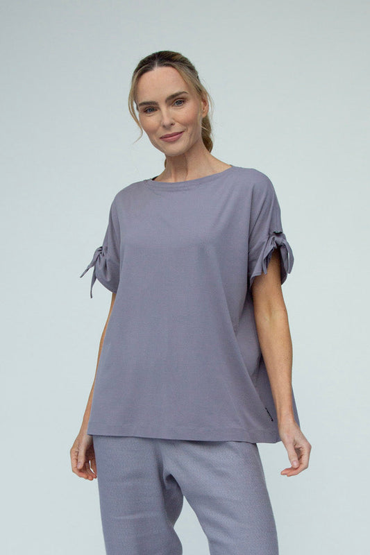 Kanchan Viscose Jersey Oversize Tee (Silver Frost)