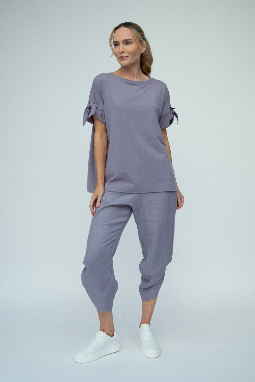 Kanchan Viscose Jersey Oversize Tee (Silver Frost)
