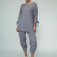 Nika Linen pants : Silver Frost