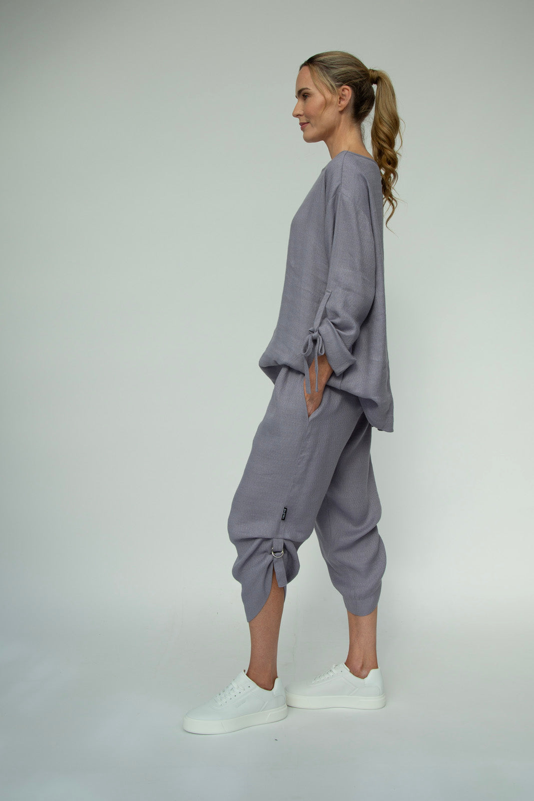 Sandy Italian Linen Tunic (Silver frost)