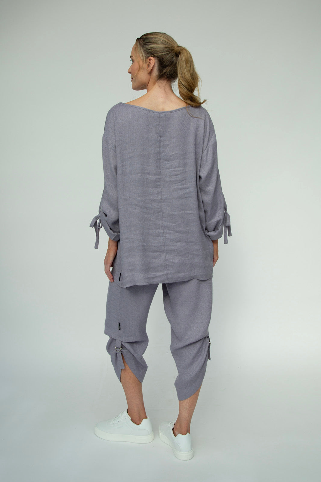 Sandy Italian Linen Tunic (Silver frost)