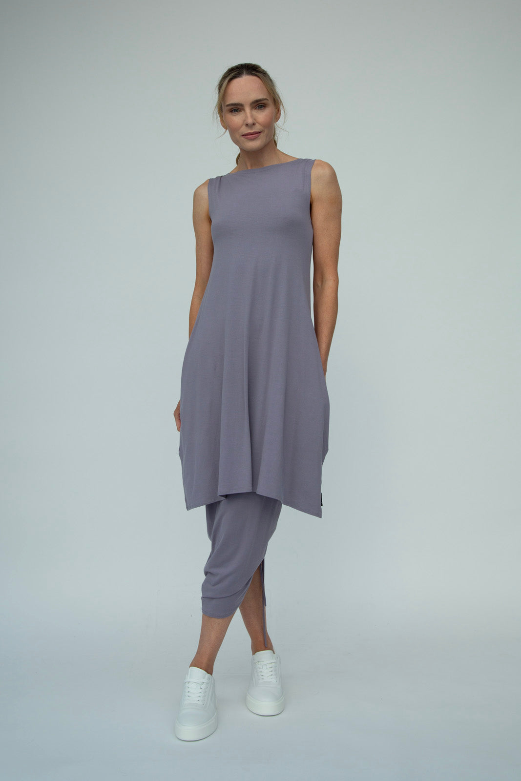 Shannon Viscose Jersey Drawstring Skirt (Silver mist)