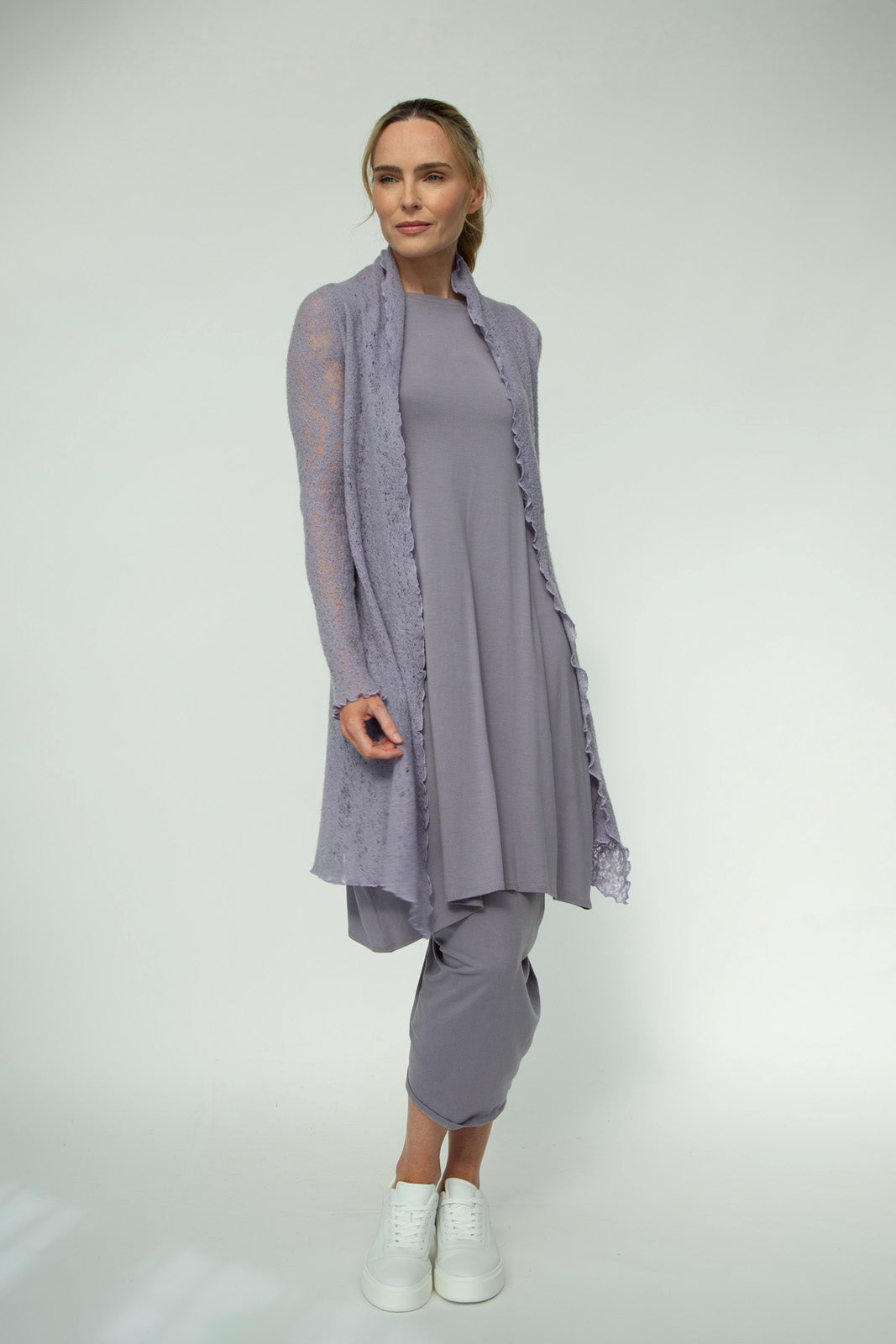 Shannon Viscose Jersey Drawstring Skirt (Silver mist)