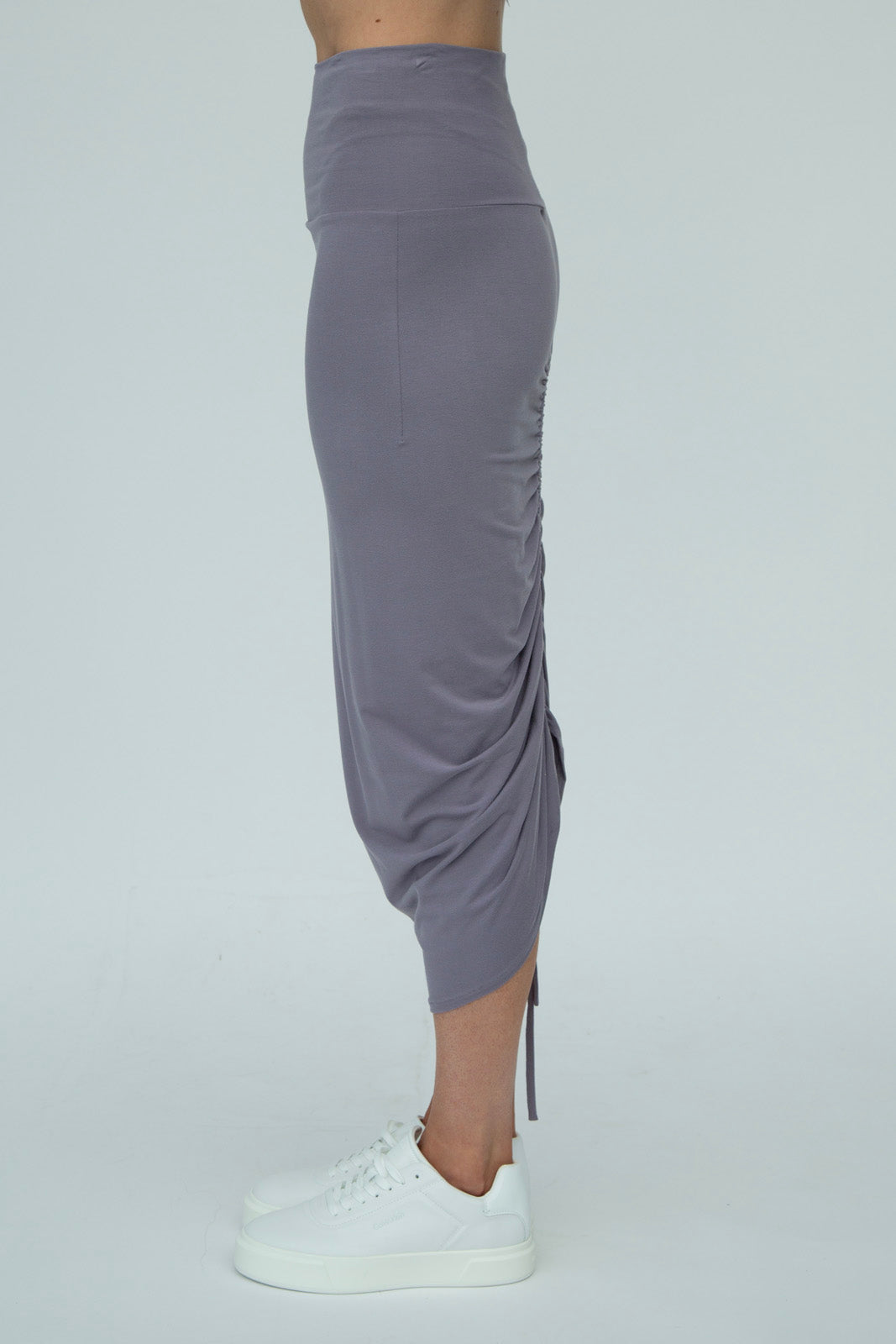 Shannon Viscose Jersey Drawstring Skirt (Silver mist)