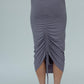 Shannon Viscose Jersey Drawstring Skirt (Silver mist)