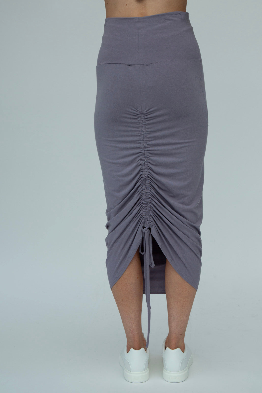 Shannon Viscose Jersey Drawstring Skirt (Silver mist)