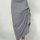 Harper Viscose Jersey Asymetrical Skirt (Silver Mist): Limited Edition