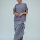 Harper Viscose Jersey Asymetrical Skirt (Silver Mist): Limited Edition