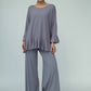 Blair Viscose Jersey Oversize Frill Hem Tunic (Silver Frost)