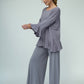 Blair Viscose Jersey Oversize Frill Hem Tunic (Silver Frost)