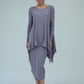 Monique Viscose Jersey Frill Hem Tunic (Silver Frost)