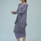 Monique Viscose Jersey Frill Hem Tunic (Silver Frost)