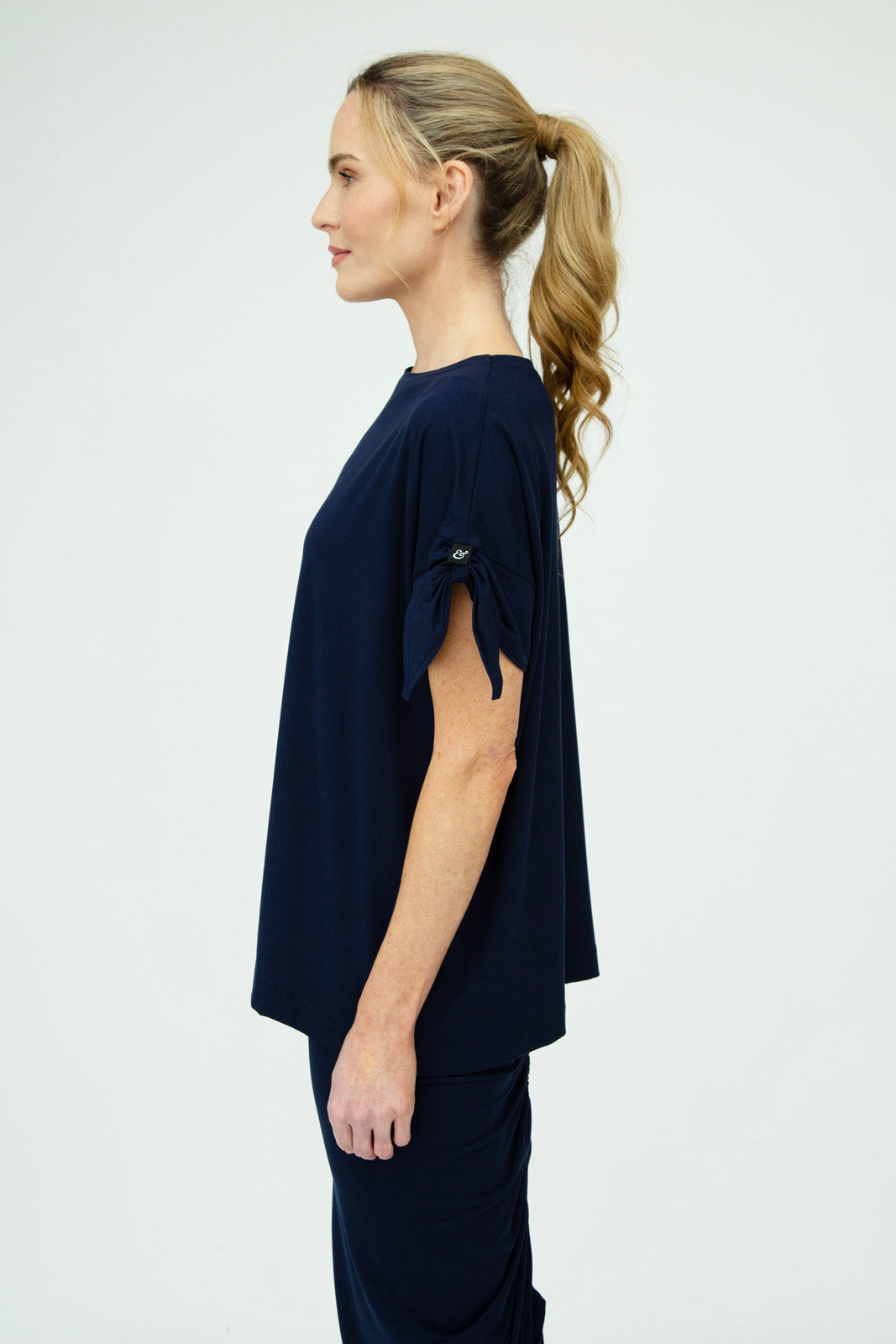 Kanchan Viscose Jersey Oversize Tee (Navy)