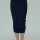 Shannon Viscose Jersey Drawstring Skirt (Navy)
