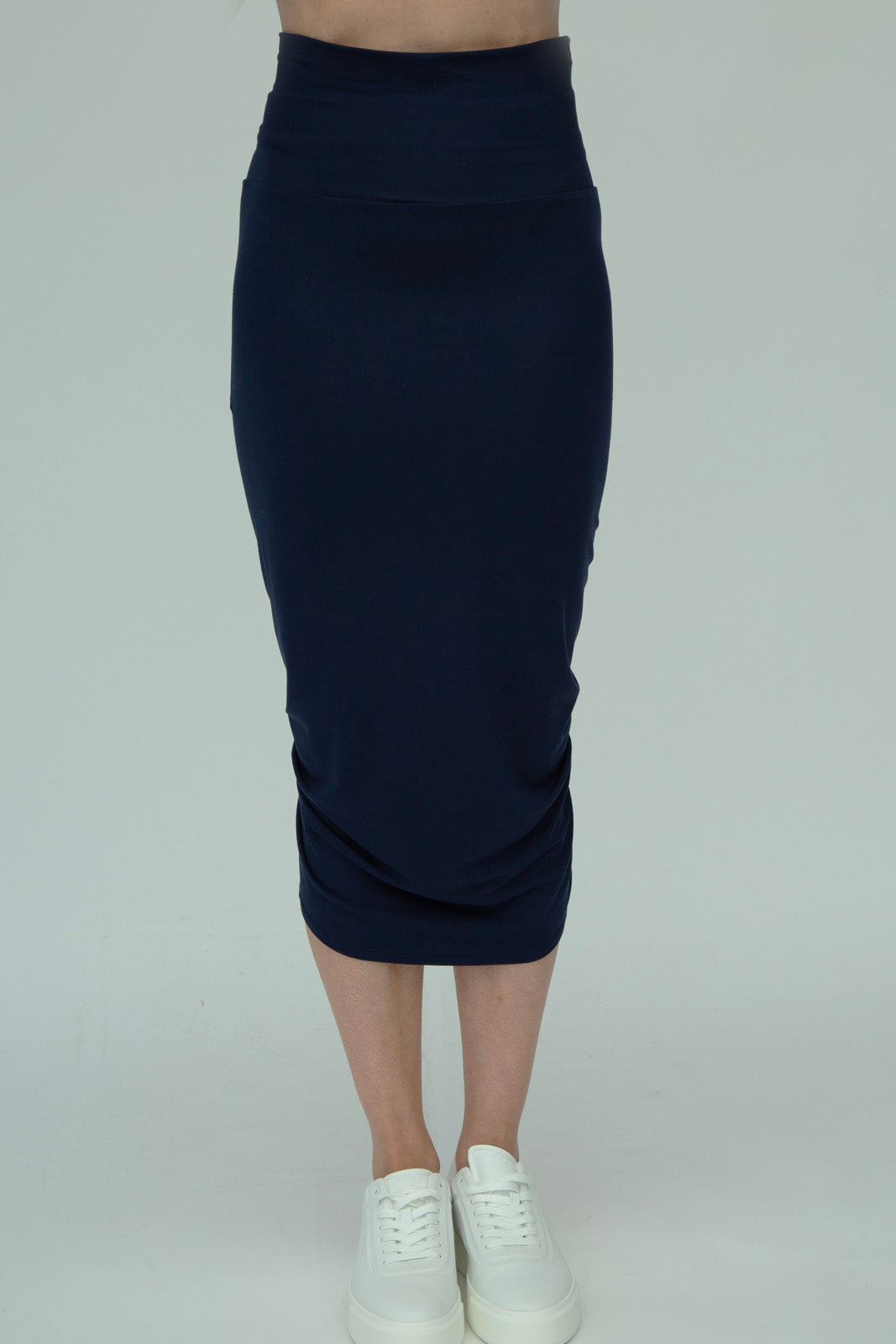 Shannon Viscose Jersey Drawstring Skirt (Navy)