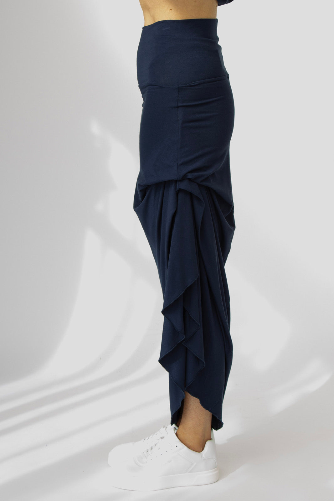 Harper Viscose Jersey Asymetrical Skirt (Navy): Limited Edition
