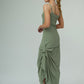 Harper Viscose Jersey Asymetrical Skirt (Olive): Limited Edition