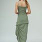 Harper Viscose Jersey Asymetrical Skirt (Olive): Limited Edition
