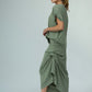 Harper Viscose Jersey Asymetrical Skirt (Olive): Limited Edition