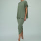 Shannon Viscose Jersey Drawstring Skirt (Olive)