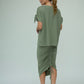Shannon Viscose Jersey Drawstring Skirt (Olive)