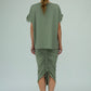 Shannon Viscose Jersey Drawstring Skirt (Olive)