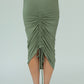 Shannon Viscose Jersey Drawstring Skirt (Olive)