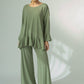 Blair Viscose Jersey Oversize Frill Hem Tunic (Olive)
