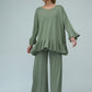 Blair Viscose Jersey Oversize Frill Hem Tunic (Olive)