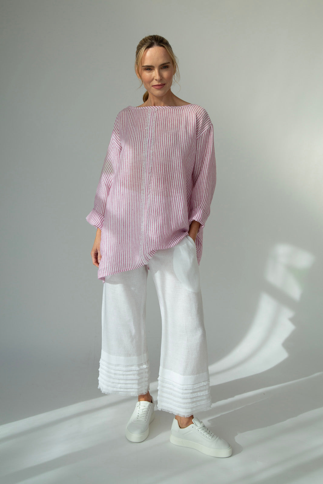 Kaia Linen tunic : Limited Edition : Red stripe