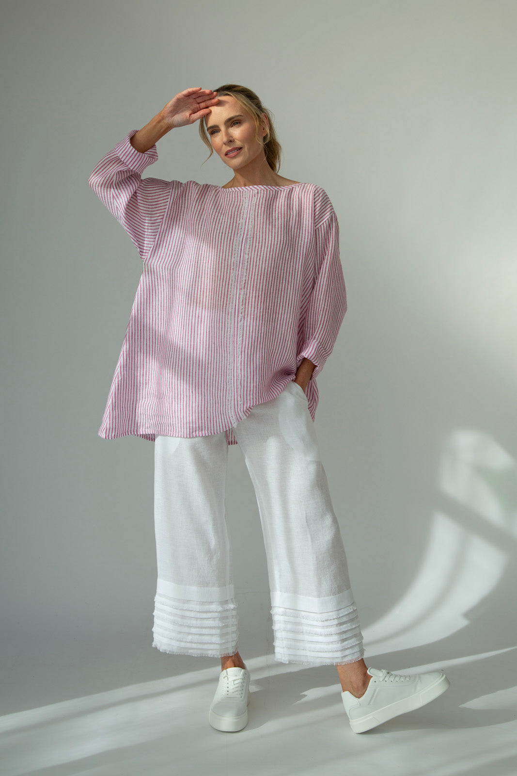 Kaia Linen tunic : Limited Edition : Red stripe