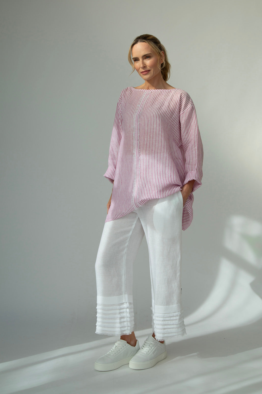 Kaia Linen tunic : Limited Edition : Red stripe