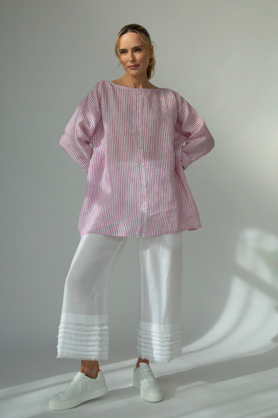 Kaia Linen tunic : Limited Edition : Red stripe