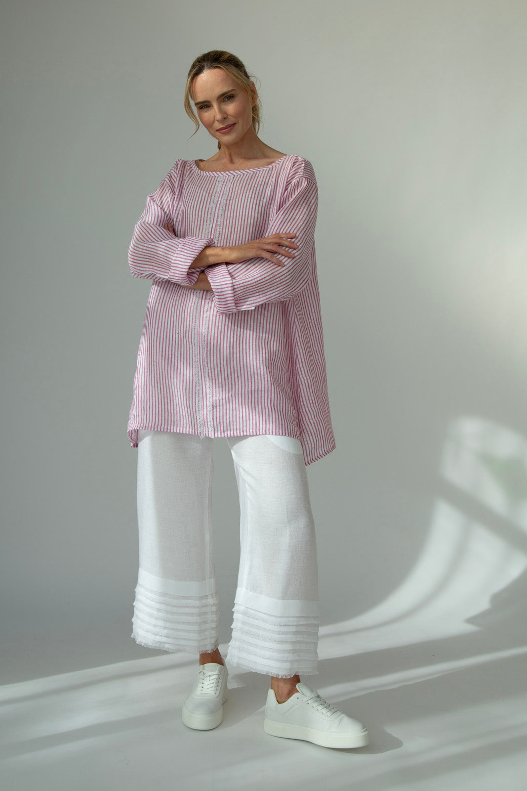 Kaia Linen tunic : Limited Edition : Red stripe