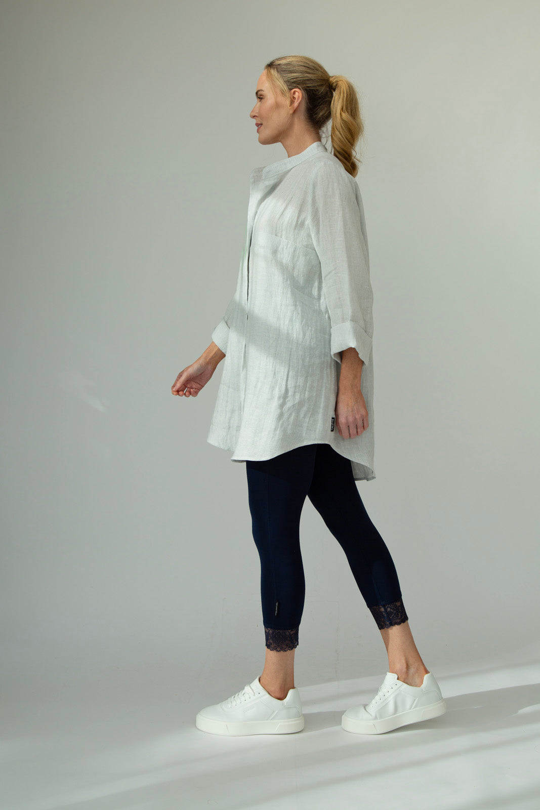Dara Linen shirt : Limited Edition : grey stripe