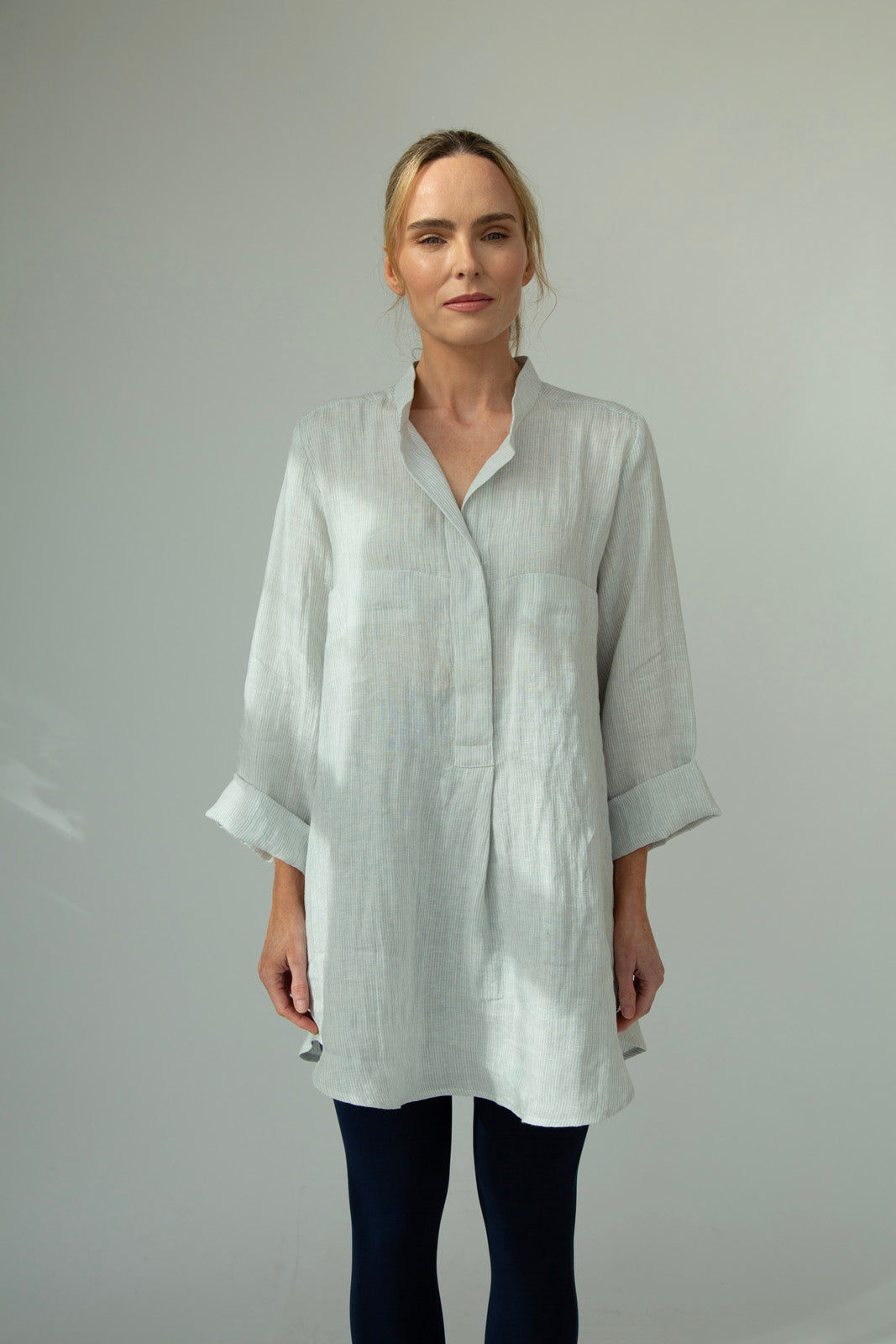Dara Linen shirt : Limited Edition : grey stripe