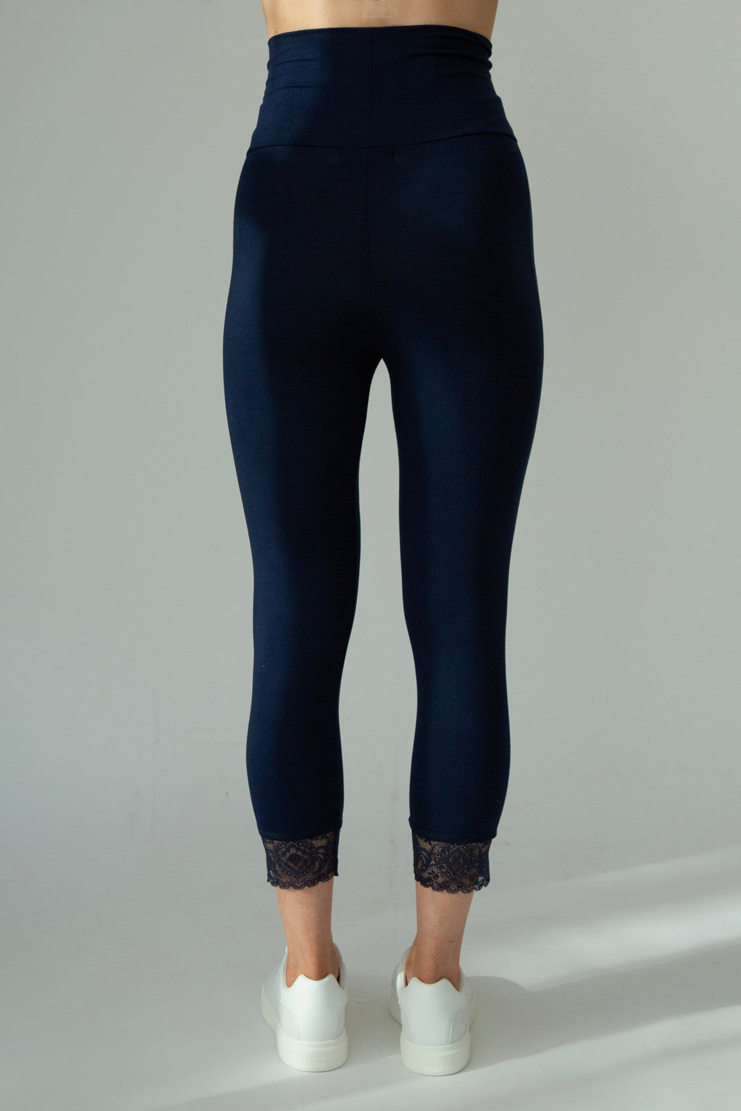 Navy Jess Lace Hem Leggings