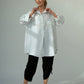 Dara Linen shirt : Limited Edition : white & black pinstripe
