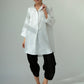 Dara Linen shirt : Limited Edition : white & black pinstripe
