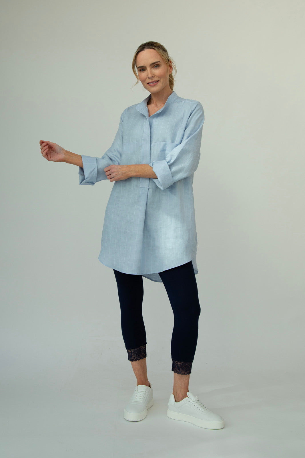 Dara Linen shirt : Limited Edition : blue stripe