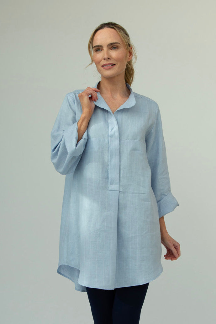 Dara Linen shirt : Limited Edition : blue stripe