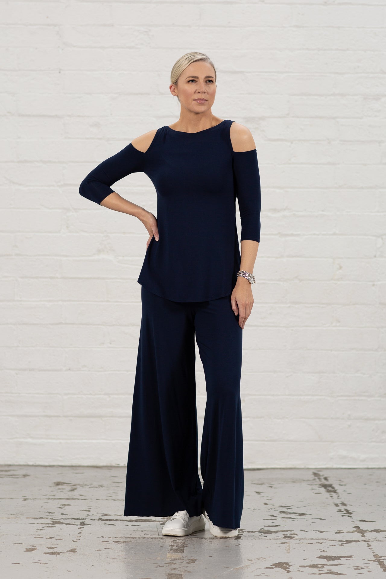 Lola Navy Cold Shoulder Top(size 1 only)